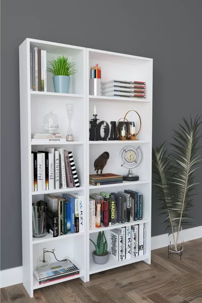 -Compartment Montessori Bookshelf White