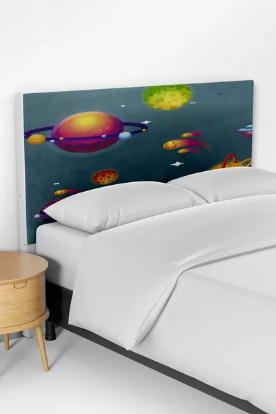 Planet Pattern Children's Bedroom Bed Base Headboard Cover