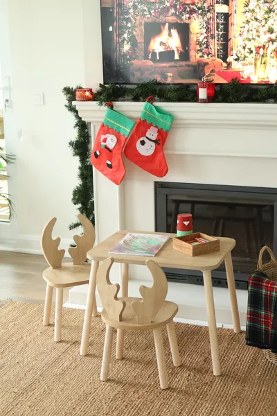 The Deer 1 Table + 2 Chairs (Montessori Activity and Play Table and Chair Set for Children)