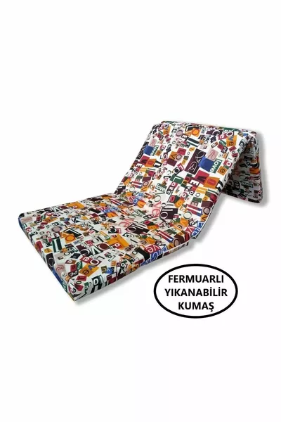 سرير أرضي قابل للطي ومرتبة إسفنجية فردية قابلة للطي 6 سم بنقشة حب