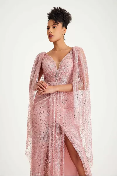 STÜ SIMLI ABENDKLEID MIT PAILLETTEN