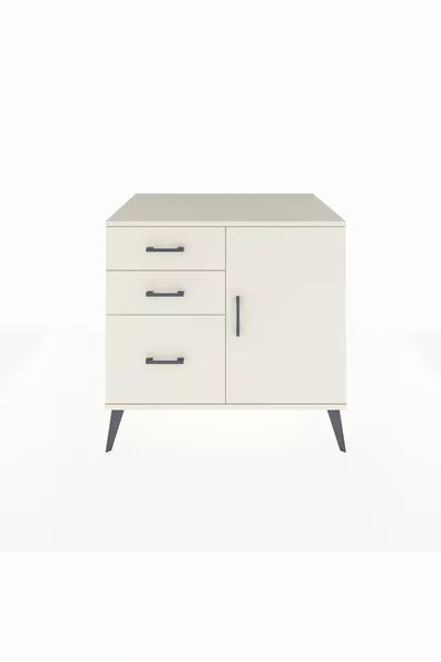 خزانة كرونوس مع رف واحد، ثلاث أدراج، باب واحد، بحجر القمر