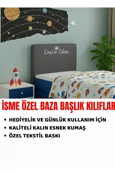 KİŞİYE ÖZEL BASKILI BAZA BAŞLIK KILIFI HEDİYELİK TEK KİŞİLİK KILIF