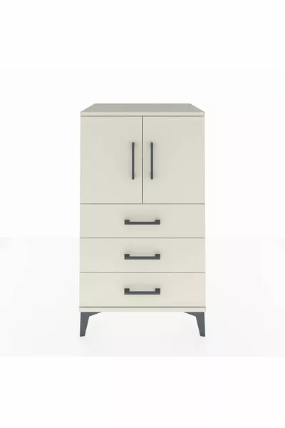 خزانة هايبرون بسريرين رفّين و3 أدراج و2 أبواب، لون عقيق القمر