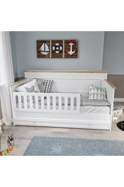 Lit à tiroirs avec tête de lit (cm) % MDF