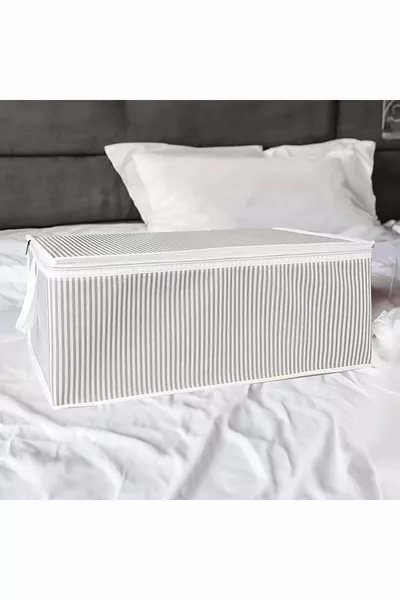 حقيبة قماشية لتنظيم تحت السرير مع باب (x x) (5 قطع رمادي)