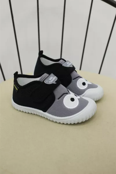 Chaussons pour enfants confortables Crèche Orthopédiques Gris Noir 