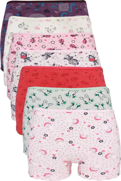6-Pack Legendary Set Economical Mixed Pattern Girls' Lycra Boxer