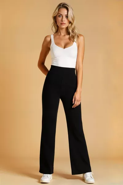 DS SORA BLACK SPANISH-STYLE LEG TIGHTS Comfortable Fit, High Waist, Shaping and Stretchy