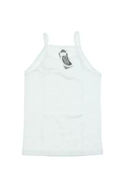 Girls' White Cotton Spaghetti Strap Tank Top 6 Pieces 