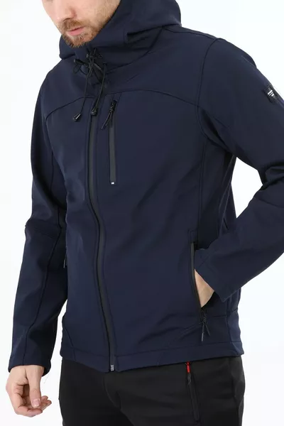Men's Fleece-Lined Waterproof and Windproof Softshell Sports Jacket