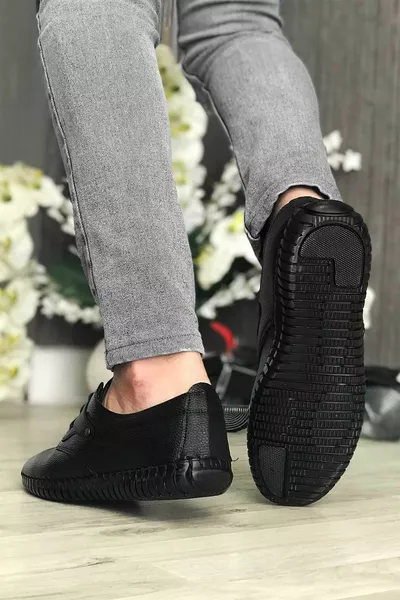 Herren Schwarz Sommer Vollorthopädische Neue Saison Schwarze Mokassin Schuhe 