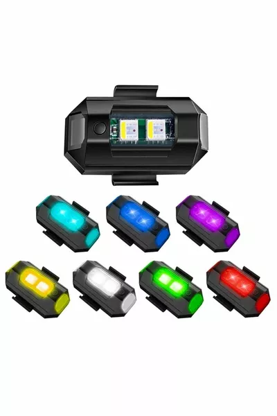 مصباح LED قابل للشحن لاسلكي صغير مع أجنحة طائرة درون ومحرك وزمام ضوئي