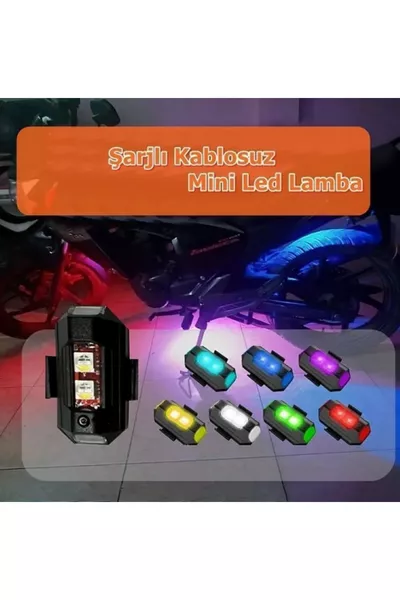 جناح طائرة بدون طيار بمحرك، مصباح LED شحن لاسلكي صغير، ضوء وامض LED متعدد الألوان RGB،  وضعاً