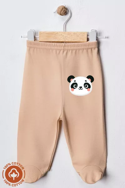 Set de 6 bas de pyjamas en coton biologique pour bébé unisexe avec motifs d'animaux, 0-6 mois, avec pieds