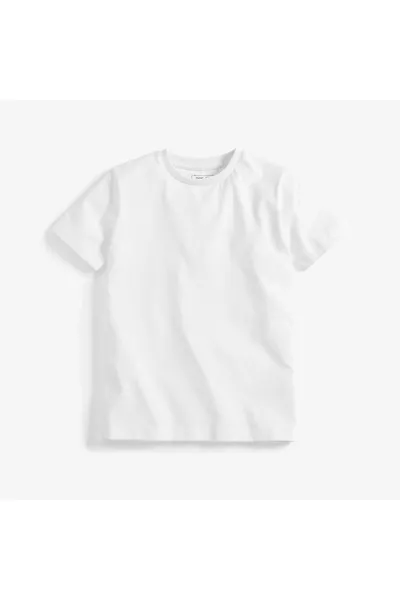 طقم قميص أبيض للأطفال للجنسين، قطعتان