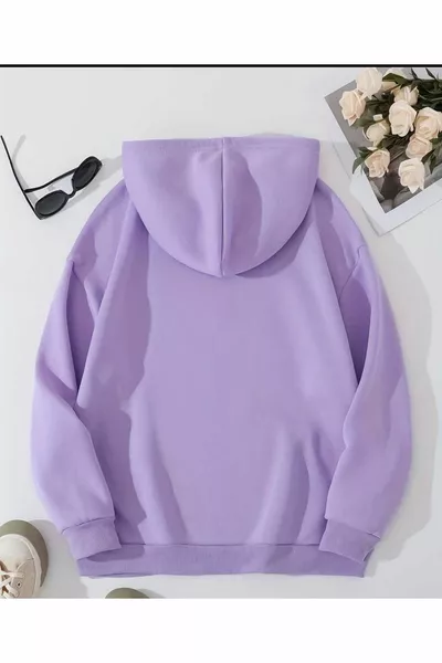 سويتر بغطاء رأس مطبوع