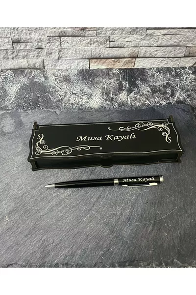 Именная металлическая ручка с деревянным футляром / для учителя / рождественский подарок / на День отца