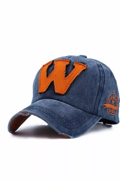 Navy Distressed W Hat