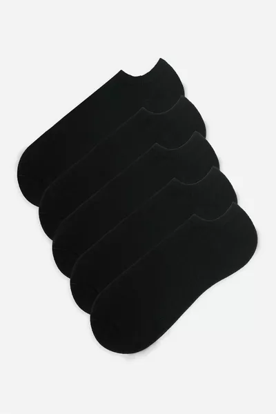 Set van 5 zwarte enkelsokken voor heren