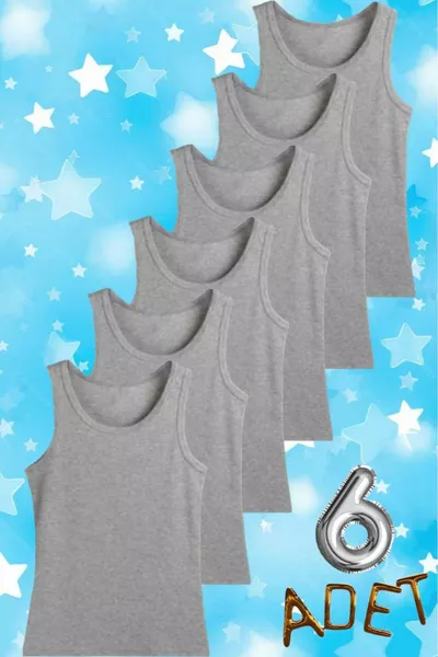6-Pack Gray Boys' Cotton Tank Tops