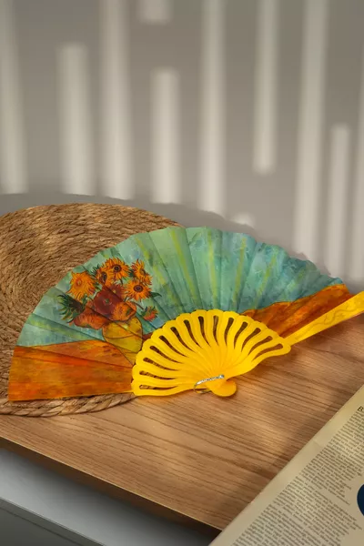 Ван Гог Картина Подсолнухи Декоративный Веер