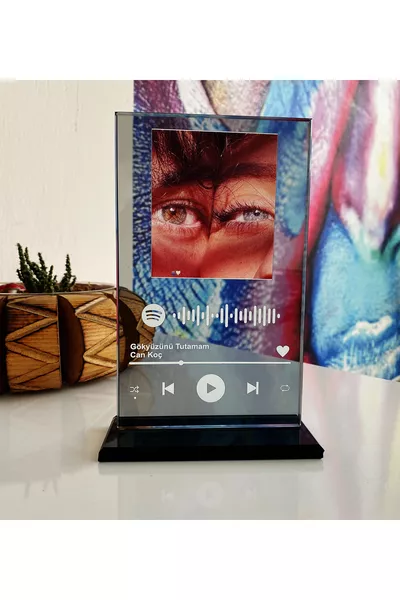 لوحة زجاجية سبوتيفاي، هدية شخصية مع رمز سبوتيفاي