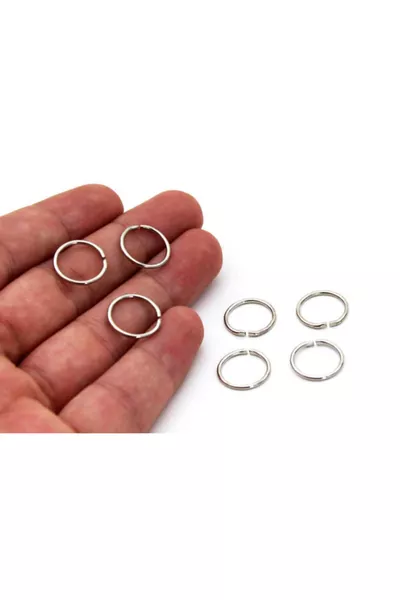  штук - монтажное кольцо толщиной  мм, кольцо для украшений, металлическое соединительное кольцо, никелированное