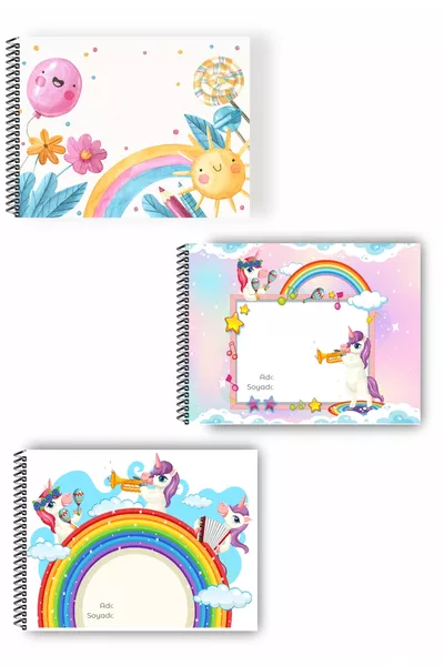 Set da 3 Quaderni da Disegno, Quaderno da Disegno Piccolo, Quaderno da Disegno,  Fogli, Quaderno da Disegno a Spirale *