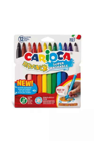 Bravo Jumbo Super Washable Thick-Tip Marker Pens, Set of 