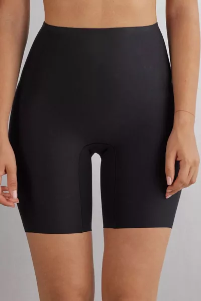 شورت كورسيه قصير بلا خياطة لتنسيق وشد الجسم بتقنية الليزر من أنوكي، اللون أسود