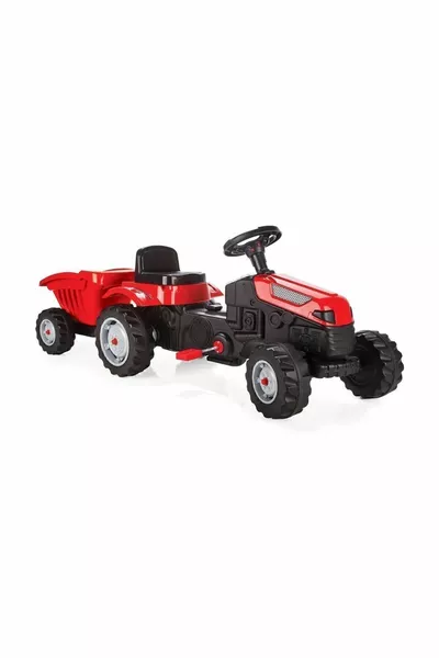 АКТИВНЫЙ ТРАКТОР С ПРИЦЕПОМ НА ПЕДАЛЯХ (КРАСНЫЙ)
