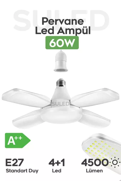 Propeller LED Bulb W  Lumens Super Powerful  Lamp A++ White Light 4+1