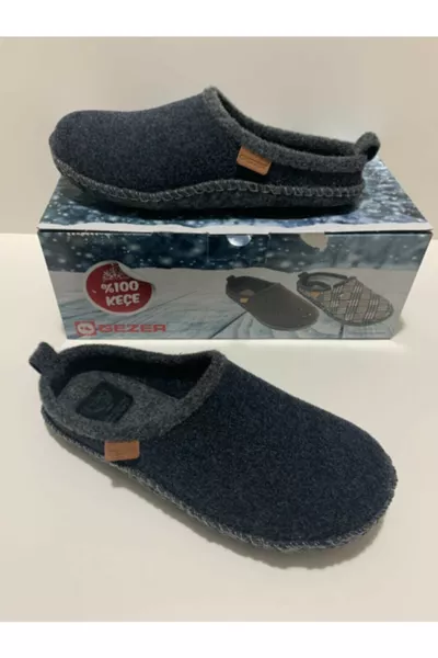 Men's Wool Felt Non-Slip Orthopedic Silent Sole Very Light Soft Winter House Slippers