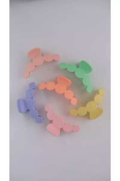 مجموعة 6 مشابك شعر نسائية بتصميم شبكي بألوان الباستيل