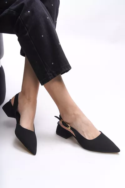 حذاء نسائي بكعب عالي Iohsevel  أسود مطفي