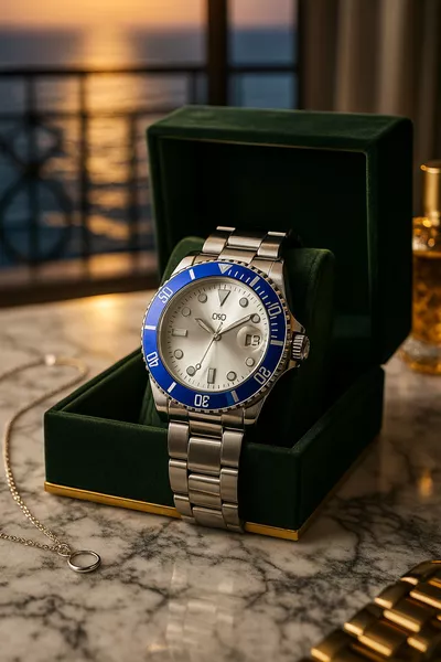 ساعة يد رجالية معدنية باللون الفضي للموسم الجديد مع سوار، هدية ليوم الأب