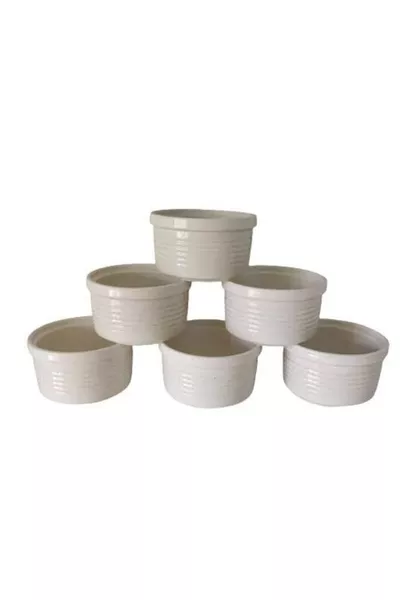 Set di 6 Pirofile e Tortiere in Porcellana Bianca