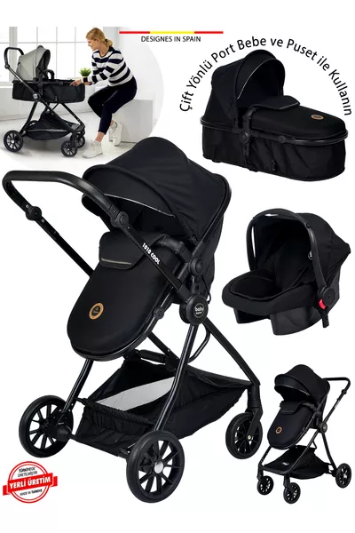  Qool Double-Sided 6-in-1 Travel System Baby Stroller