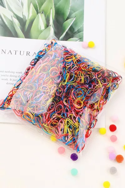  قطعة من مطاط تصفيف الشعر الملون للشعر المجعد