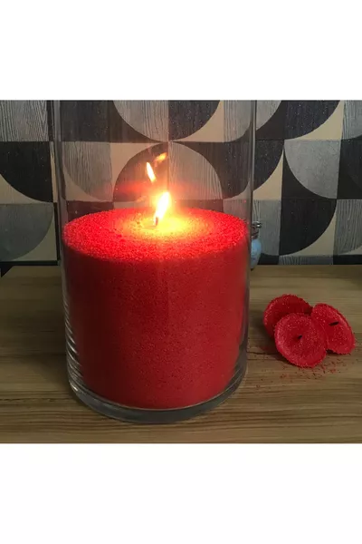 1 кг жемчужного воска ( штук с фитилем  см) Красного цвета с ароматом гуава