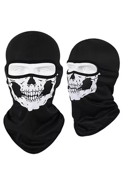 Motorcycle Thermische Balaklava-Sturmmaske mit Totenkopf-Skelettmuster