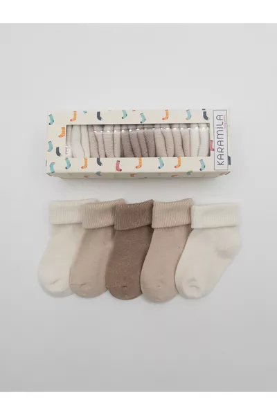 5 جوارب للأطفال بدون خياطة من البامبو العضوي / جوارب حديثي الولادة - جوارب للأطفال