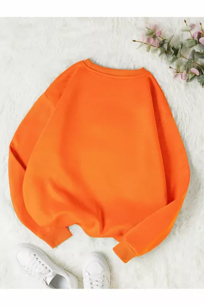 Unisex Damen/Männer Brooklyn Custom Buntes Oversize-Sweatshirt aus Baumwolle mit Rundhalsausschnitt