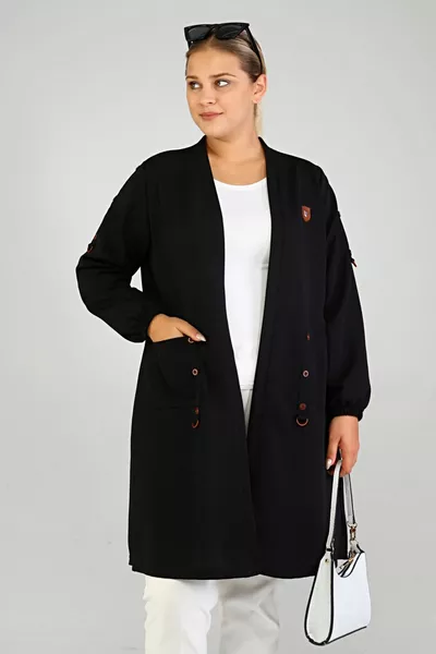 Женский вязаный кардиган большого размера, черный, сталь от Ottoman