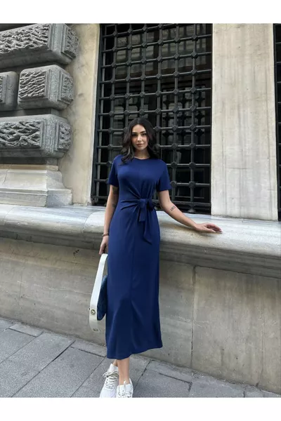 فستان نسائي من القماش المودال مربوط من الجنب