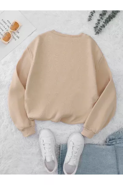 سويت شيرت رياضي كاجوال للجنسين للرجال والنساء من OK BEAR، بقصة فضفاضة، قطنية، بياقة دائرية، وطباعة ملونة خاصة