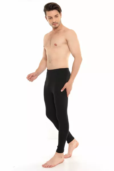 Sous-vêtement thermique Chardonnlu | Legging thermique en coton unisexe Noir