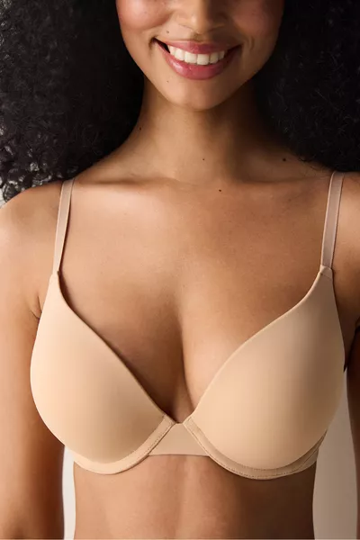 Интензивен екстра Push Up бежов сутиен