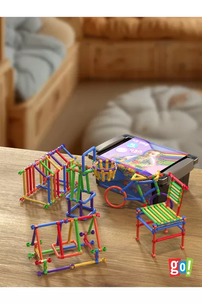 أعواد التصميم الهندسي (بدون علبة) عدد من الألعاب التعليمية لتطوير الذكاء